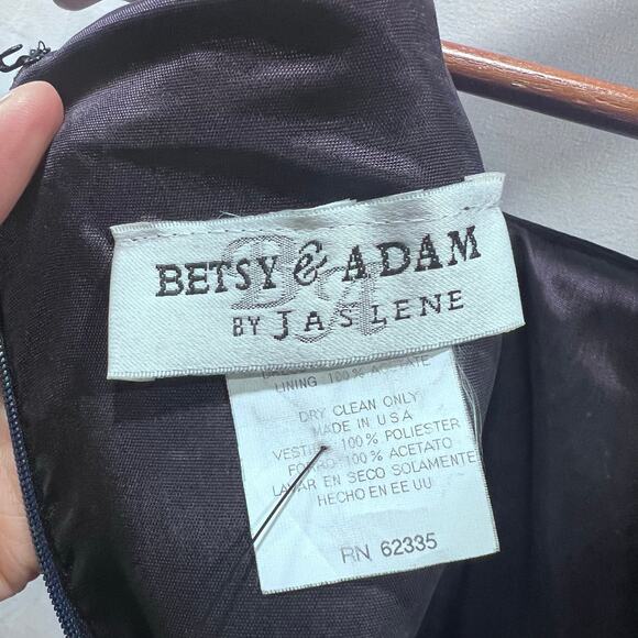 BETSY & ADAM Square Neckline Rhinestone Straps Women's Formal Maxi Dress 6 NEW - Picture 6 of 7